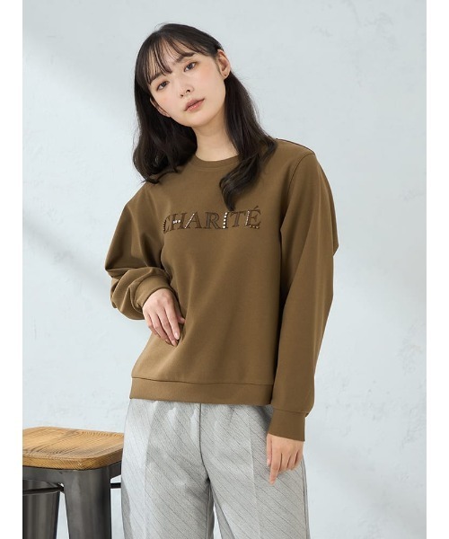 HARUYAMA(ハルヤマ)の「【WEB限定】ビジュー刺繍プルオーバー FURRY(Tシャツ/カットソー・レディース・ホワイト/ネイビー/ベージュ/ブラウン・F)」の13枚目の写真