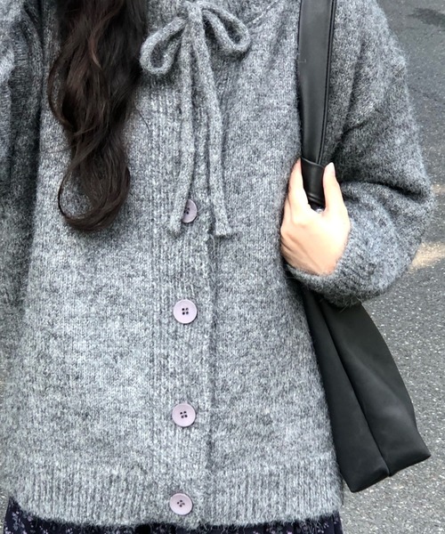 Teem Store(チームストア)の「リボンニットカーディガン(カーディガン/ボレロ・レディース・レッド/グレー/ホワイト/ブルー・F)」の19枚目の写真