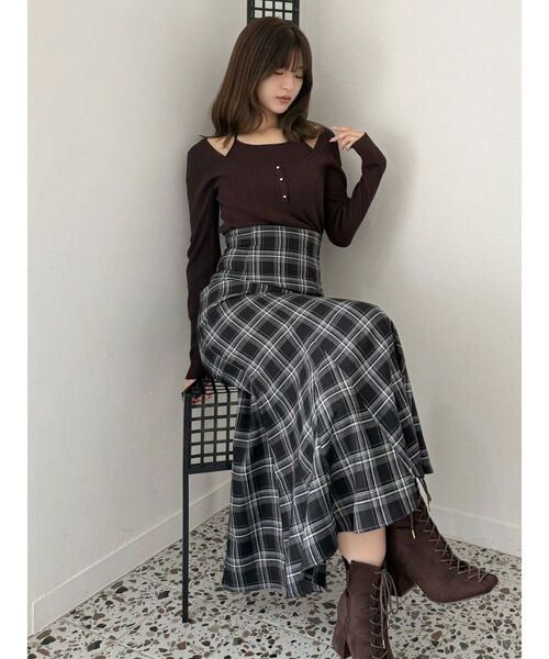 MERCURYDUO（マーキュリーデュオ）の「バックレースアップストレッチマーメイドスカート（スカート・レディース・ブラック/ブラウン・X-SMALL/SMALL/MEDIUM）」の20枚目の写真