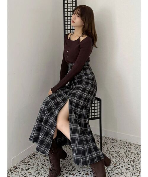 MERCURYDUO（マーキュリーデュオ）の「バックレースアップストレッチマーメイドスカート（スカート・レディース・ブラック/ブラウン・X-SMALL/SMALL/MEDIUM）」の21枚目の写真