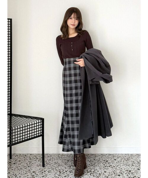 MERCURYDUO（マーキュリーデュオ）の「バックレースアップストレッチマーメイドスカート（スカート・レディース・ブラック/ブラウン・X-SMALL/SMALL/MEDIUM）」の22枚目の写真