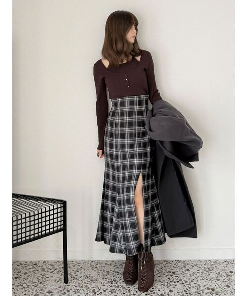 MERCURYDUO（マーキュリーデュオ）の「バックレースアップストレッチマーメイドスカート（スカート・レディース・ブラック/ブラウン・X-SMALL/SMALL/MEDIUM）」の11枚目の写真