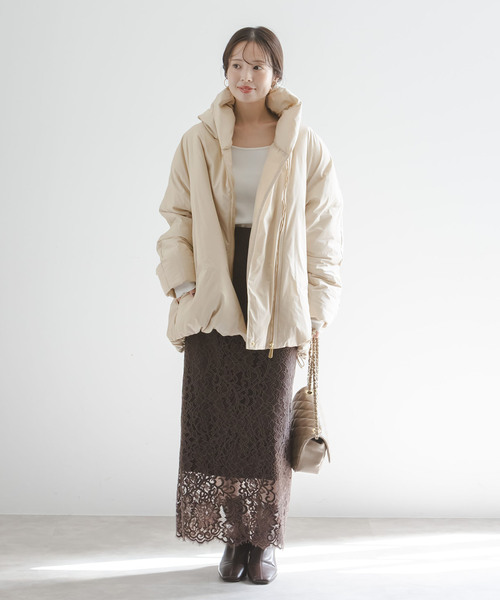 Noble（ノーブル）の「《追加》ショートダウンジャケット（ダウンジャケット/コート・レディース・ネイビー/ベージュ/ブラック・36/38）」の19枚目の写真