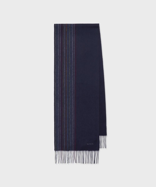 ハーフストライプ カシミヤブレンドマフラー【250411】（マフラー