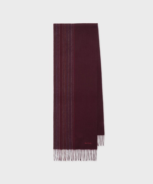 ハーフストライプ カシミヤブレンドマフラー【250411】（マフラー