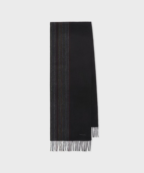 ハーフストライプ カシミヤブレンドマフラー【250411】（マフラー