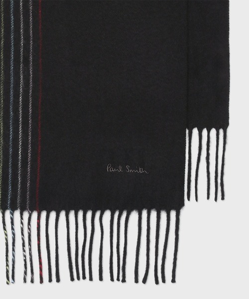 ハーフストライプ カシミヤブレンドマフラー【250411】（マフラー