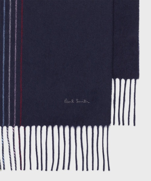 ハーフストライプ カシミヤブレンドマフラー【250411】（マフラー