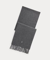 チョークストライプ カシミヤウール スカーフ（マフラー）｜POLO RALPH