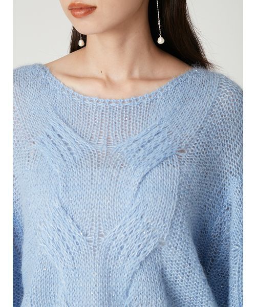 24AW エブール ebure スパンコールアルパカリリヤーンニットプルオーバー スパンコールアルパカリリヤーン ニット 4010800383 | ebure