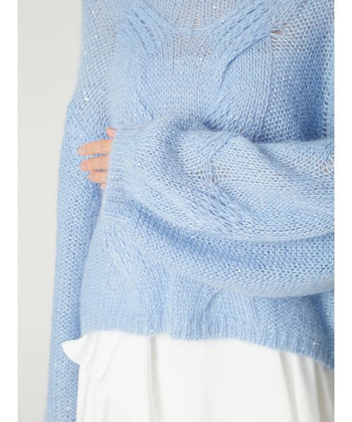 FRAYI.D 新作　アルパカスパンコールケーブルニット アルパカスパンコールケーブルニット(ニット)｜トップス｜FRAY I.D