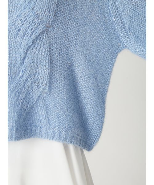 FRAY I.D(フレイアイディー)の「アルパカスパンコールケーブルニット(ニット/セーター・レディース・ベージュ/ブルー/アイボリー・F)」の10枚目の写真