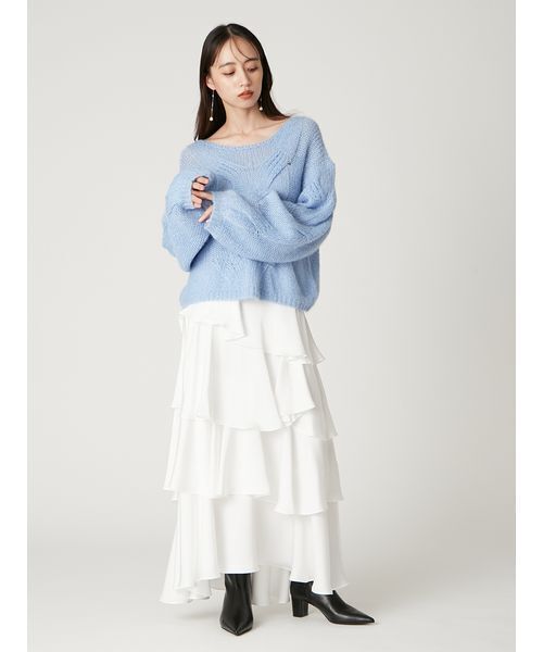 FRAY I.D(フレイアイディー)の「アルパカスパンコールケーブルニット(ニット/セーター・レディース・ベージュ/ブルー/アイボリー・F)」の16枚目の写真