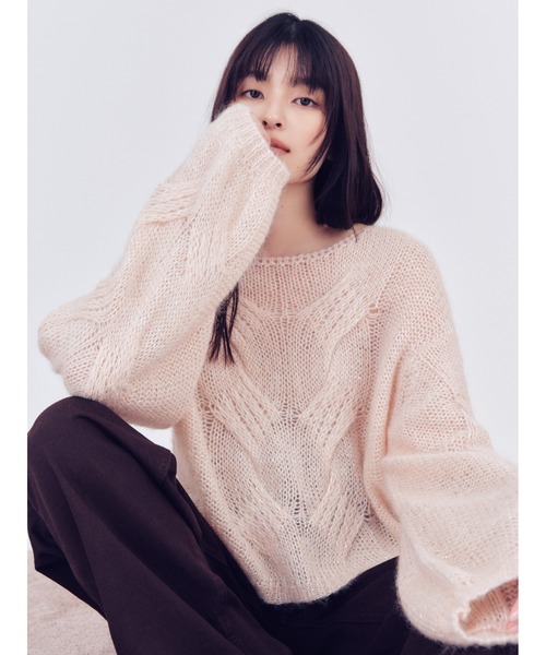 セール】アルパカスパンコールケーブルニット（ニット/セーター