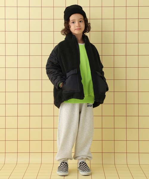 LEPSIM（レプシィム）の「【KIDS】ボア切り替えスタンドブルゾン　571647（ブルゾン・キッズ・ブラック/アイボリー・120/130/140）」の10枚目の写真