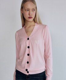 MINIMAL V NECK BUTTERFLY CARDIGAN_PINK