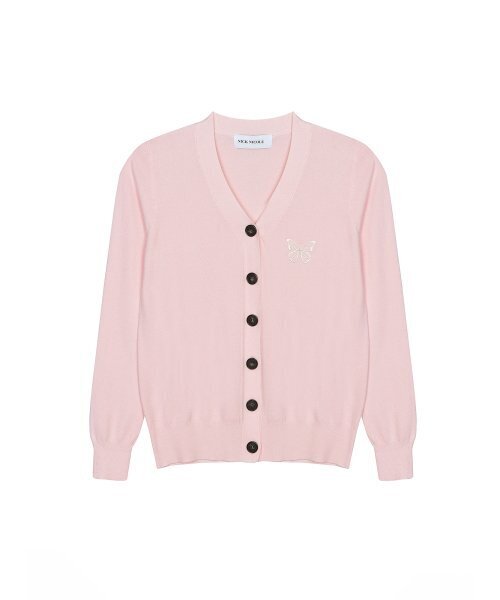NICK&NICOLE(ニックアンドニコール)の「MINIMAL V NECK BUTTERFLY CARDIGAN_PINK(カーディガン/ボレロ・レディース・その他・FREE)」の5枚目の写真