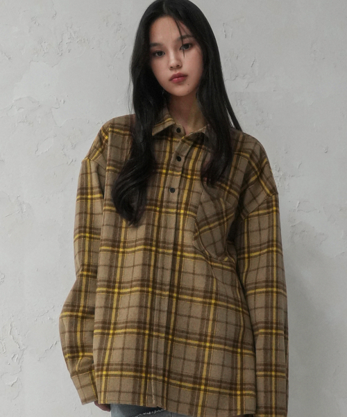 AVANDRESS（アバンドレス ）の「Jerry Check Shirt BEIGE（シャツ/ブラウス・メンズ・ベージュ・MEDIUM/LARGE/X-LARGE）」の2枚目の写真
