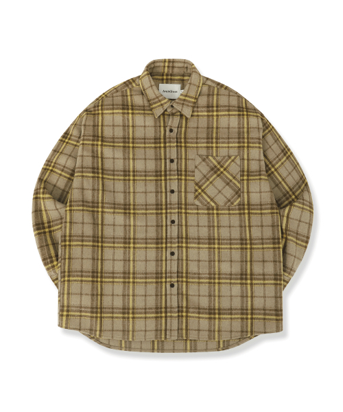 AVANDRESS（アバンドレス ）の「Jerry Check Shirt BEIGE（シャツ/ブラウス・メンズ・ベージュ・MEDIUM/LARGE/X-LARGE）」の6枚目の写真