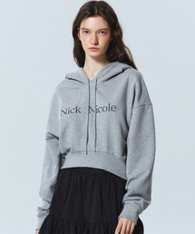 NICOLE LOGO CROP HOODY_GRAY