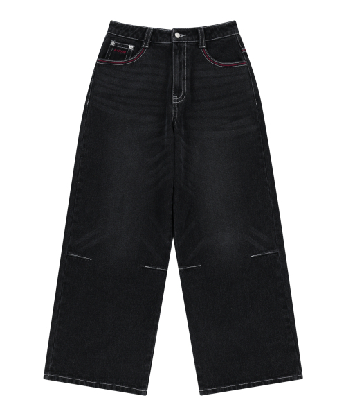 AAKAM(アーカム)の「CROS2 Washed Denim Pants (Black)(デニムパンツ・レディース・その他・1/2)」の3枚目の写真