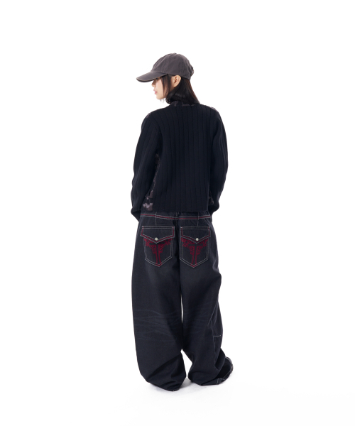 AAKAM(アーカム)の「CROS2 Washed Denim Pants (Black)(デニムパンツ・レディース・その他・1/2)」の7枚目の写真