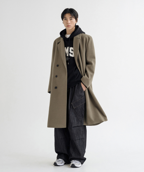 LEMAIN SECOND（リメインセカンド）の「WOOL BLEND OVERFIT DOUBLE COAT [BEIGE]（チェスターコート・メンズ・その他・MEDIUM/LARGE/X-LARGE）」の2枚目の写真