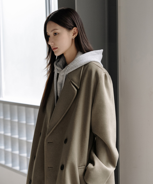 LEMAIN SECOND（リメインセカンド）の「WOOL BLEND OVERFIT DOUBLE COAT [BEIGE]（チェスターコート・メンズ・その他・MEDIUM/LARGE/X-LARGE）」の3枚目の写真