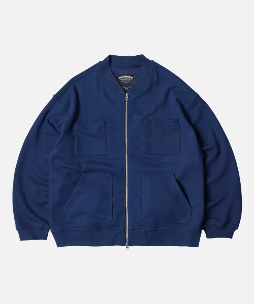 HEAVYWEIGHT SWEAT ZIP UP CARDIGAN — толстовка-кардиган на молнии, синий