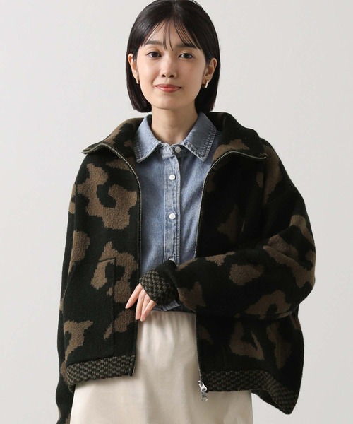 margaux（マルゴー）の「レオパードジャガードニットブルゾン（ニット/セーター・レディース・レオパード・FREE）」の7枚目の写真