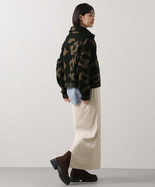 margaux（マルゴー）の「レオパードジャガードニットブルゾン（ニット/セーター・レディース・レオパード・FREE）」の5枚目の写真