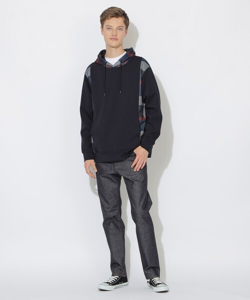 CB CRESTBRIDGE(シービークレストブリッジ)の「パーシャルチェックフーディー(パーカー・レディース・ネイビー/オフホワイト・2/1/3)」の10枚目の写真