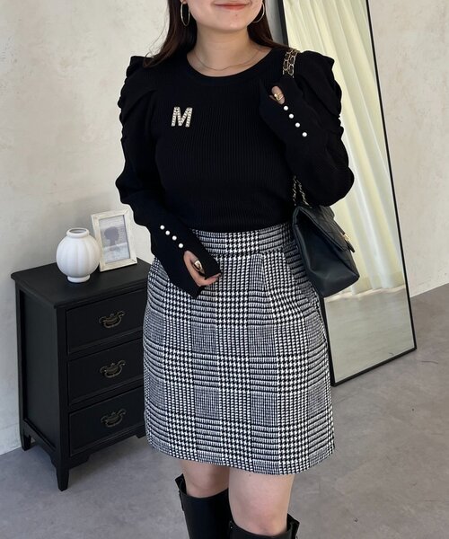 prose verse（プロズヴェール）の「グレンチェック台形ミニスカート（スカート・レディース・グレー・SMALL/LARGE/MEDIUM）」の10枚目の写真