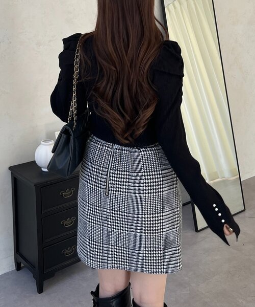 prose verse（プロズヴェール）の「グレンチェック台形ミニスカート（スカート・レディース・グレー・SMALL/LARGE/MEDIUM）」の15枚目の写真