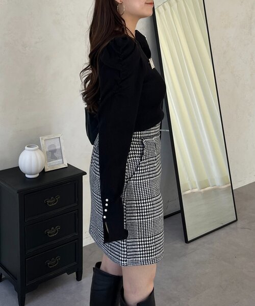 prose verse（プロズヴェール）の「グレンチェック台形ミニスカート（スカート・レディース・グレー・SMALL/LARGE/MEDIUM）」の16枚目の写真