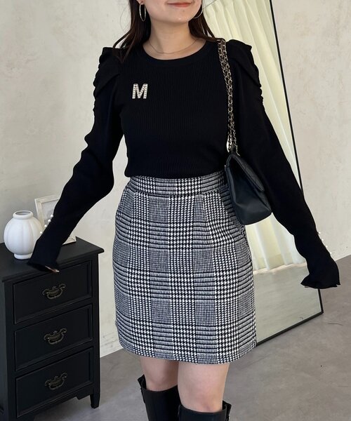 prose verse（プロズヴェール）の「グレンチェック台形ミニスカート（スカート・レディース・グレー・SMALL/LARGE/MEDIUM）」の17枚目の写真