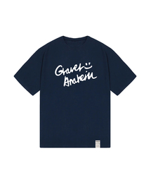 GRAVER（グレーバー）の「[UNISEX] DRAWING LOGO SMILE SHORT SLEEVE T-SHIRT_NAVY（Tシャツ/カットソー）」