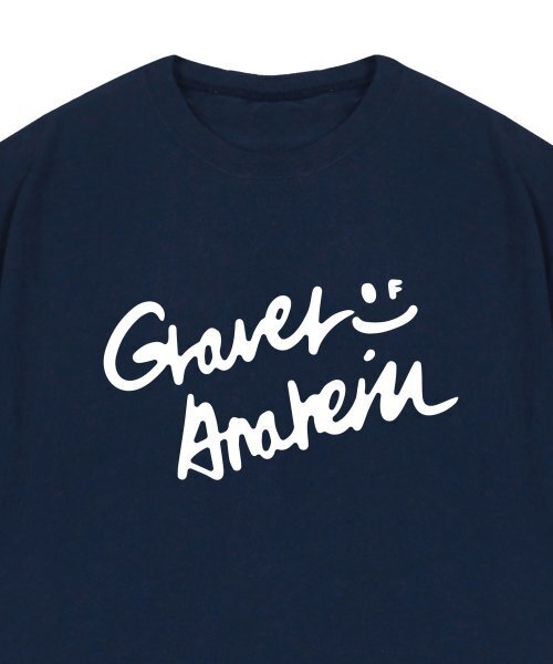 GRAVER（グレーバー）の「[UNISEX]図面ロゴスマイル半袖_ネイビー（Tシャツ/カットソー・レディース・ネイビー・LARGE/X-LARGE/SMALL/MEDIUM）」の3枚目の写真