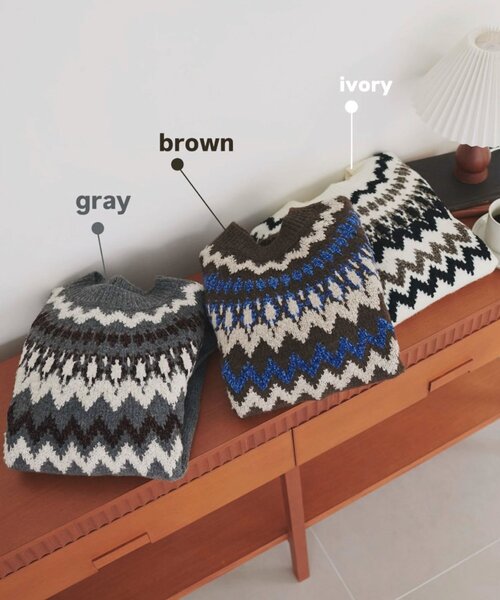 ユニセックス】求心柄オーバーニット（ニット/セーター）｜DISCOAT