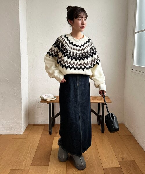 ユニセックス】求心柄オーバーニット（ニット/セーター）｜DISCOAT