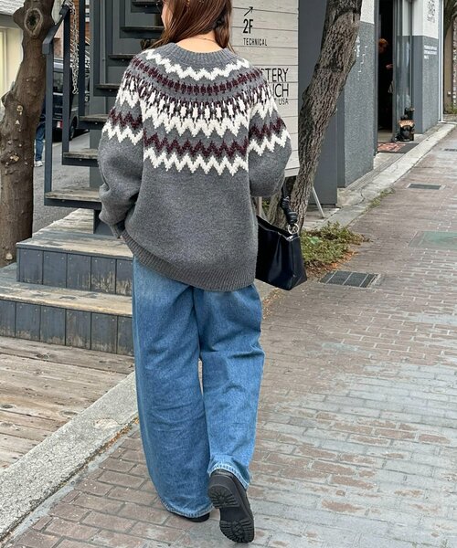 DISCOAT（ディスコート）の「【ユニセックス】求心柄オーバーニット