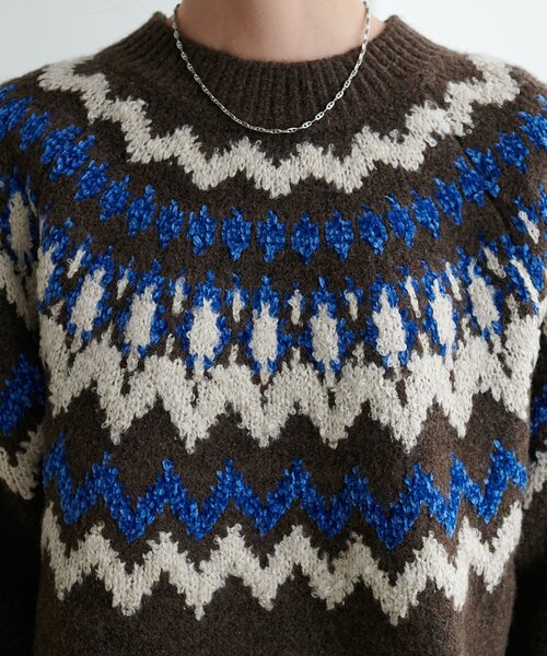 DISCOAT 求心柄オーバーニット ユニセックス】求心柄オーバーニット（ニット/セーター）｜DISCOAT