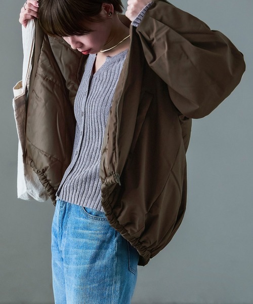 セール】ビッグカラー 中綿バルーンジャケット（ダウンジャケット