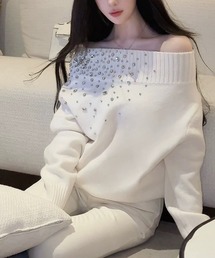 オフショルダー」に該当するトップス（ホワイト/白色系）ファッション