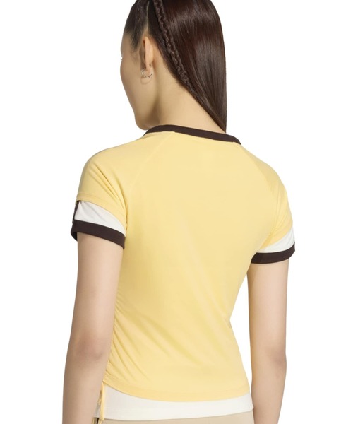 adidas（アディダス）の「adidas DOUBLE LAYERED CALI T-SHIRT / アディダス ダブル レイヤード カリ Tシャツ（Tシャツ/カットソー・レディース・イエロー・L/M/S）」の10枚目の写真