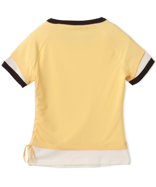 adidas（アディダス）の「adidas DOUBLE LAYERED CALI T-SHIRT / アディダス ダブル レイヤード カリ Tシャツ（Tシャツ/カットソー・レディース・イエロー・L/M/S）」の9枚目の写真