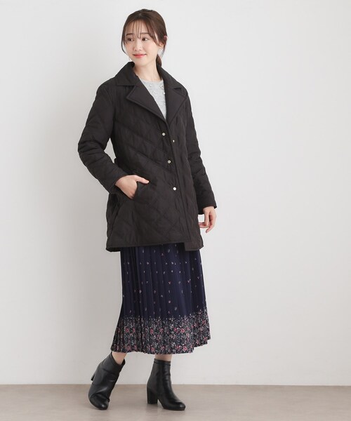 LAURA ASHLEY(ローラアシュレイ)の「シングルブレステッド キルトコート(その他アウター・レディース・ベージュ/ブラック・38/40)」の4枚目の写真