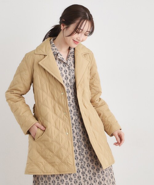 LAURA ASHLEY(ローラアシュレイ)の「シングルブレステッド キルトコート(その他アウター・レディース・ベージュ/ブラック・38/40)」の7枚目の写真
