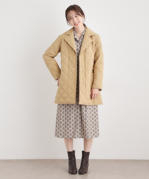 LAURA ASHLEY(ローラアシュレイ)の「シングルブレステッド キルトコート(その他アウター・レディース・ベージュ/ブラック・38/40)」の8枚目の写真