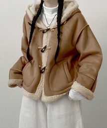 VIVID LADY（ビビッドレディー）の「ムートン風トグルボタン フード付きアウター（ムートンコート）」